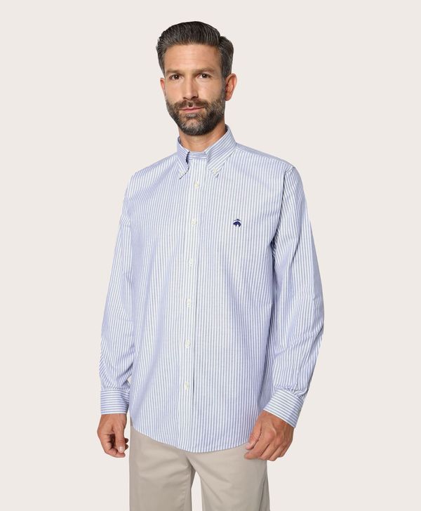 Camisa-Sport-Manga-Larga-Brooks-Brothers-Non-Iron-Oxford-95--Algodon--5--Spandex-Button-Down-Regent--Regular--Azul