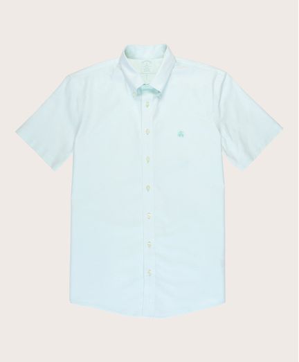 Camisa-Sport-Manga-Corta--Brooks-Brothers-Non-Iron-Oxford-95--Algodon-5--Spandex-Milano--Slim--Aqua