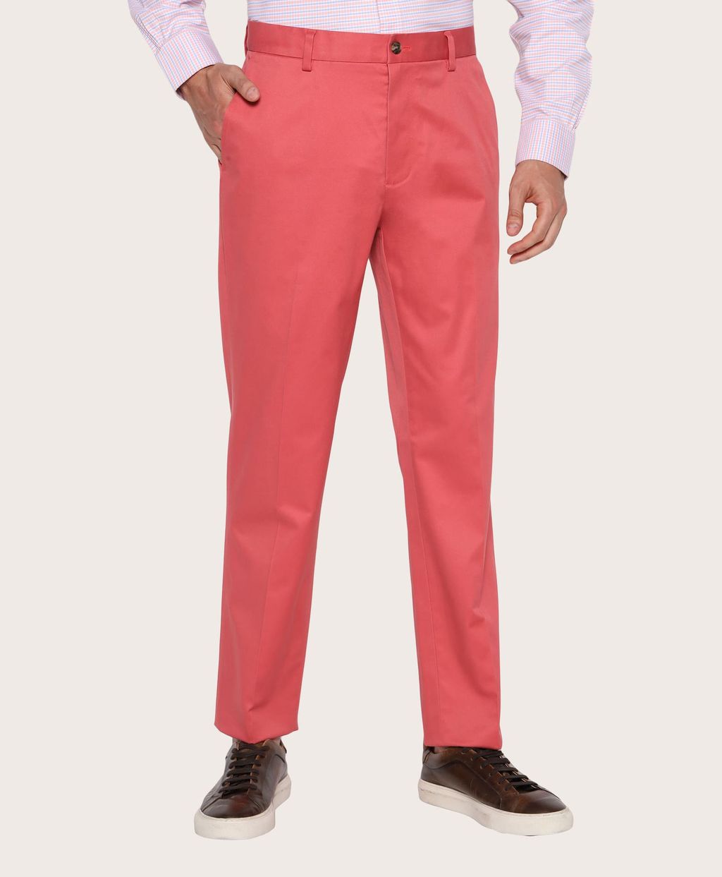 Pantalón Casual Chino de Algodón Rojo Fit: Slim