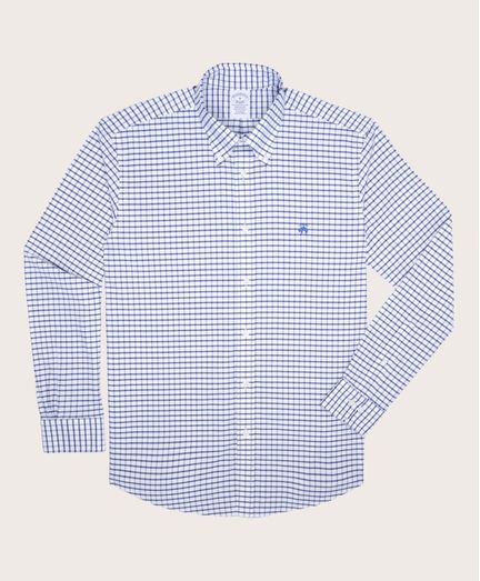 Camisa-Sport-Brooks-Brothers-Non-Iron-Oxford-95--Algodon-5--Spandex-Button-Down-Regent--Regular--Azul