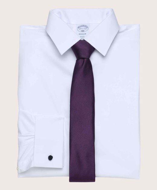 Camisa-de-Vestir-Brooks-Brothers-Manga-Larga-Non-Iron-100--Algodon-Cuello-Ainsley-Regent--Regular--Blanco