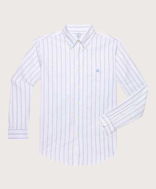 Camisa-Sport-de-Algodon-Fit-Regular-a-Rayas-Blanca
