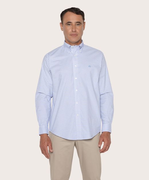 Camisa-Sport-Brooks-Brothers-Non-Iron-Oxford-100--Algodon-Button-Down-Madison--Relaxed--Azul
