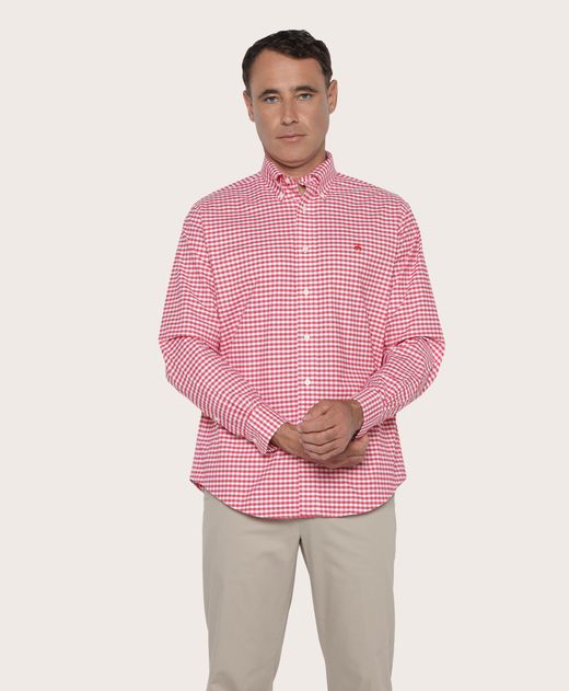 Camisa-Sport-Brooks-Brothers-Non-Iron-Oxford-100--Algodon-Button-Down-Madison--Relaxed--Rojo