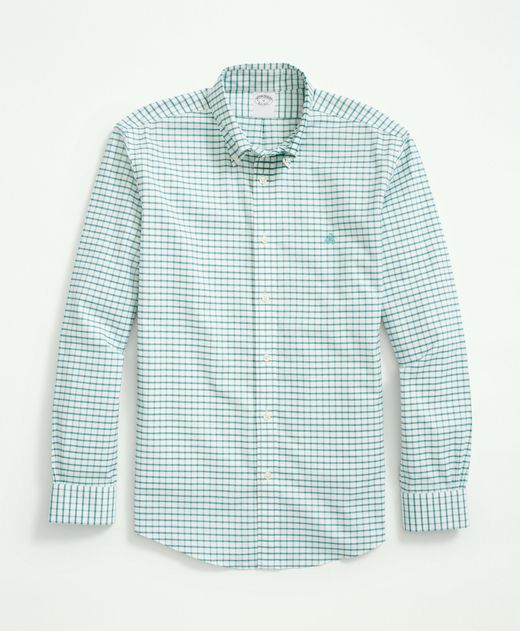 Camisa-Sport-Brooks-Brothers-Non-Iron-Oxford-95--Algodon-5--Spandex-Button-Down-Milano--Slim--Verde