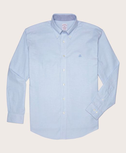 Camisa-Sport-Brooks-Brothers-Non-Iron-Oxford-95--Algodon--5--Spandex-Button-Down-Madison--Relaxed--Azul