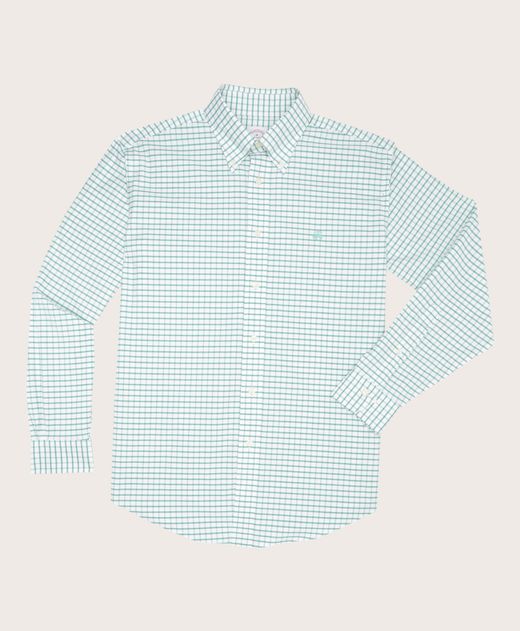 Camisa-Sport-Brooks-Brothers-Non-Iron-Oxford-95--Algodon-5--Spandex-Button-Down-Madison--Relaxed--Verde