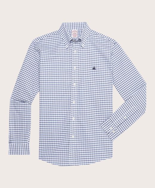 Camisa-Sport-Brooks-Brothers-Non-Iron-Oxford-95--Algodon-5--Spandex-Button-Down-Madison--Relaxed--Azul