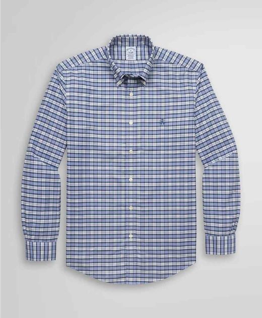 Camisa-Sport-de-Algodon-Fit-Regular-Azul