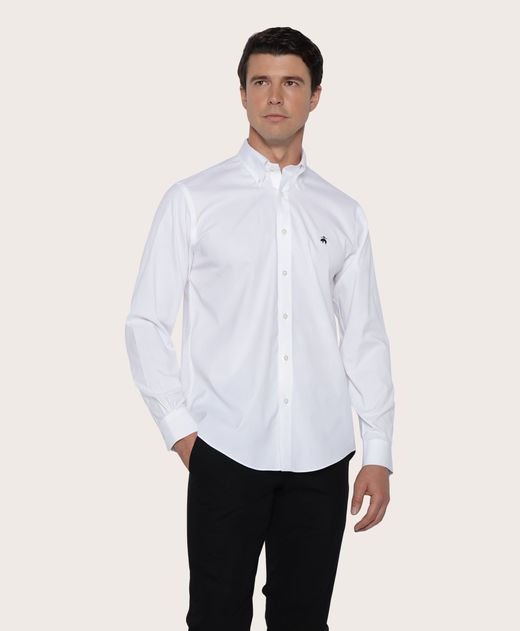 Camisa blanca cuello sport sale