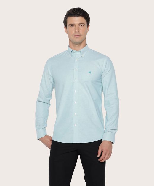Camisa-Sport-de-Algodon-Fit-Slim-Verde