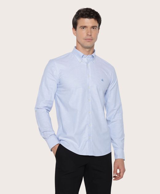 Camisa-Sport-de-Algodon-Fit-Slim-Azul