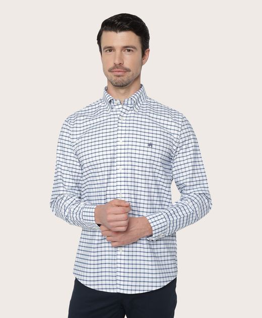 camisa-sport-de-algodon-regular-fit-a-cuadros-azul-marino-100207924