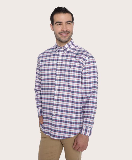 camisa-sport-tradicional-de-algodon-azul-marino-100210348