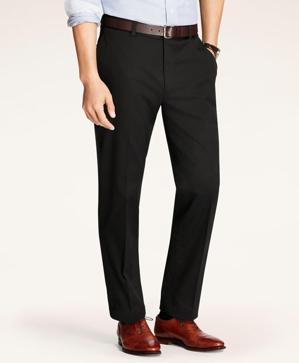 Pantalón Casual de Algodón Negro Fit: Regular